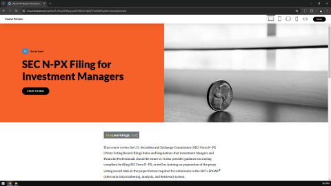 SEC Form N-PX Web-based Training - Self-paced Online | Call/Text 585 ...
