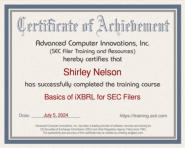 SEC Filer Training Certificate