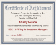 SEC Filer Training Certificate