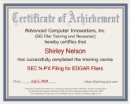 SEC Filer Training Certificate