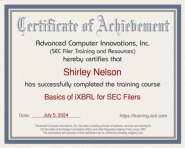 SEC Filer Training Certificate